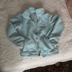 Kids Columbia Fleece zip up, light blue